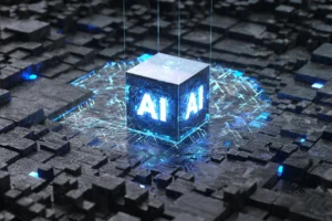 computer chip with the letters "AI" on top