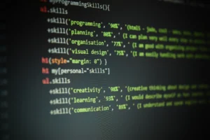 computer code on a screen
