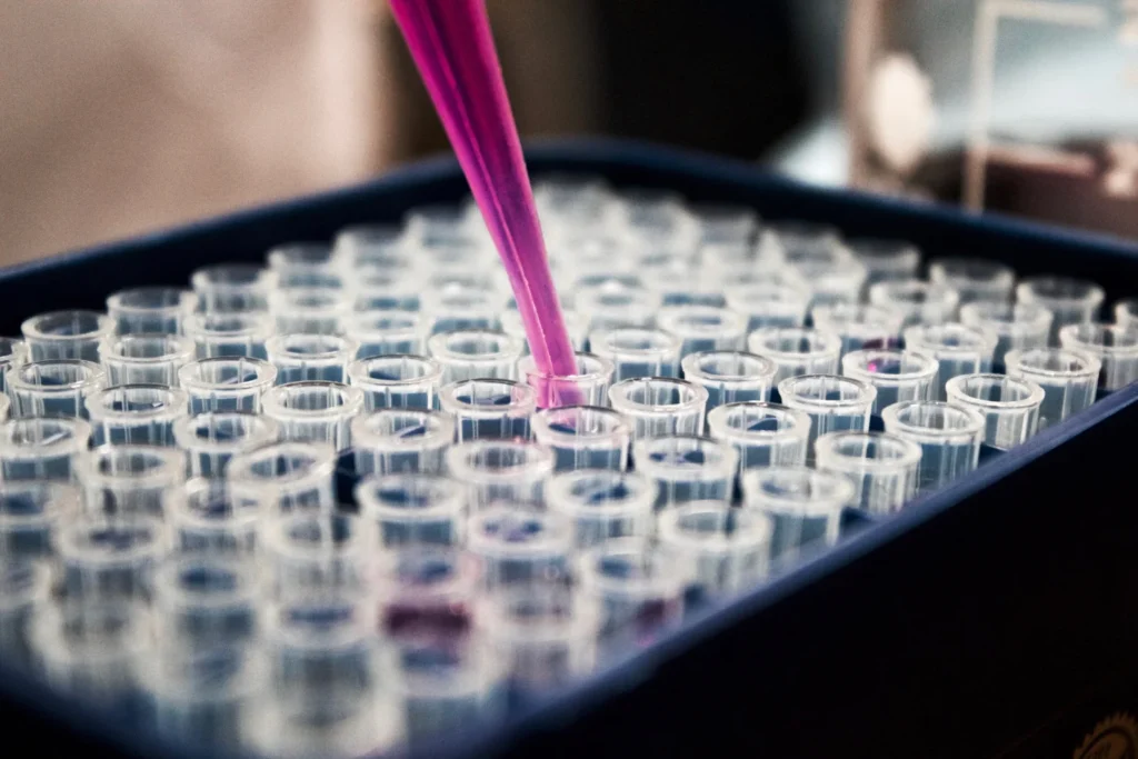 test tubes filled in a laboratory