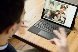 man working on a laptop