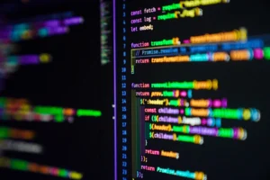a screen with javascript code on it