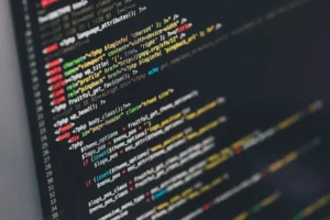 programming code on a laptop screen