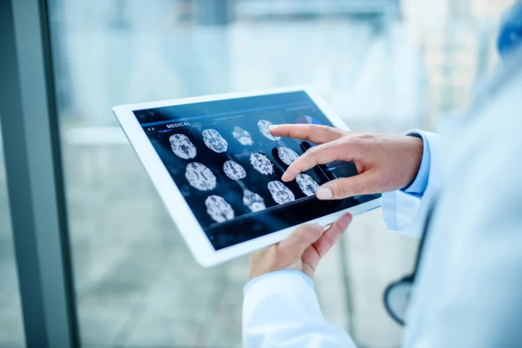 doctor holding a tablet