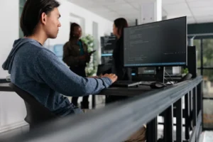 man working on a computer